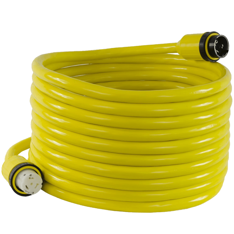 Conntek 50 Amp 125-250-Volt Marine Shore Power 4 Wire Extension Cord with Threaded Ring