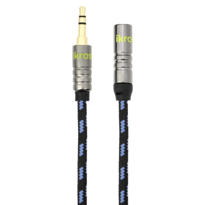 iKross 6 Feet Braided Sleeve jacket 3.5mm Male To 3.5mm Female Extension Stereo Audio Cable