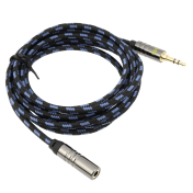 iKross 6 Feet Braided Sleeve jacket 3.5mm Male To 3.5mm Female Extension Stereo Audio Cable