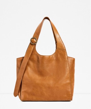 Leather Tote With Buckles
