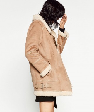 Oversized Suede-Effect Jacket
