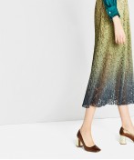 Crackled Leather Mid Heel Shoes