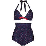 Cocoship Flora Polka Vintage Bikini Swimsuits Swimwear