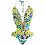 Marina West Women's Fringed Plunge Monokini Swimsuit