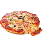 Pizza with salami