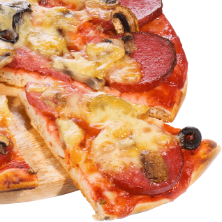 Pizza with salami