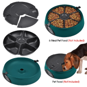 Popamazing 6 Days Cat+-Dog+Rabbit Meal Automatic Pet Feeder Auto Dispenser (Yellow) 