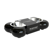 Hing Designs The Bone Bowl with Non Slip Rubber Feet and Dishwasher Safe Removable Stainless Steel Bowls, Pink