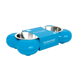 Hing Designs The Bone Bowl with Non Slip Rubber Feet and Dishwasher Safe Removable Stainless Steel Bowls, Pink