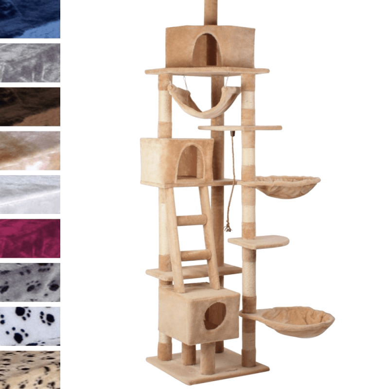 Leopet® KBD010 2beige Cat Tree Scratching Post Kitten Climbing Exercise Activity Centre Sisal Leight ca.230cm
