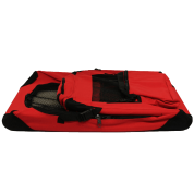 Mool Lightweight Fabric Pet Carrier Crate with Fleece Mat and Food Bag, Medium, 60 x 42 x 42 cm, Red