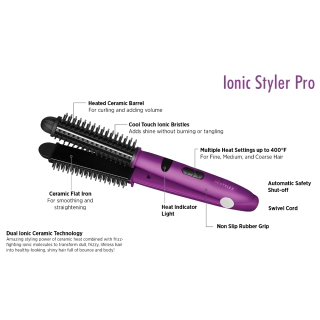 InStyler Ionic Styler Pro Ionic Hot Brush and Ceramic Flat Iron