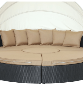 LexMod Quest Circular Outdoor Wicker Rattan Patio Daybed