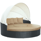 LexMod Quest Circular Outdoor Wicker Rattan Patio Daybed